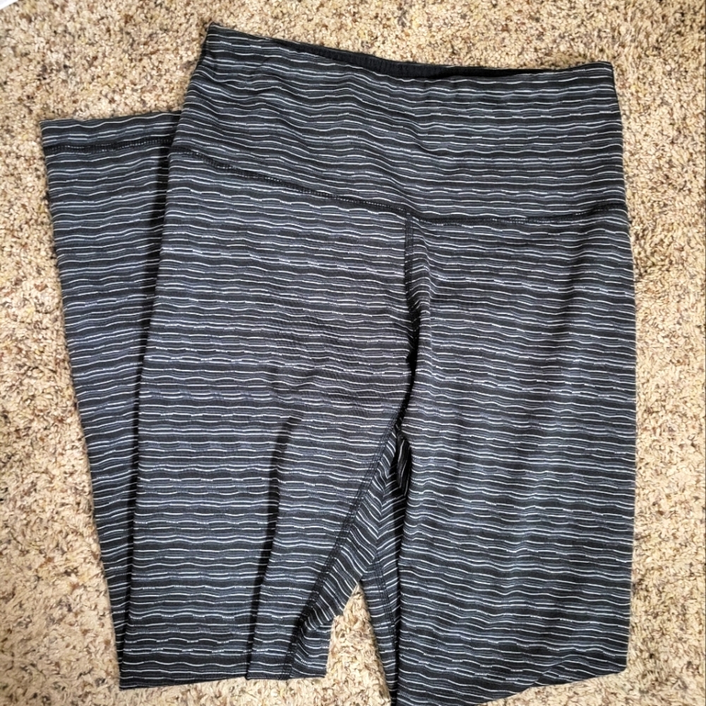 90 degree small black white leggings long high waist tall band